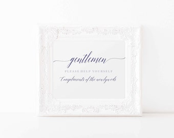 Navy Blue Wedding Bathroom Signs Ladies and Gentle Men restroom signs Reception bathroom sign Modern Wedding bathroom Signs Wedding Restroom