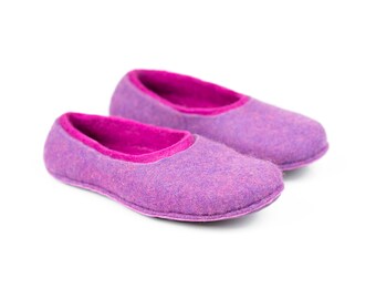 Handmade felted wool slippers for women men by BureBureSlippers