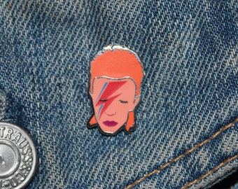 David Bowie Enamel Pin Badge - Hard Enamel Nickel Free Metal Brooch - Cute Ziggy Stardust Aladdin Sane Lightning Bolt Punk '80s
