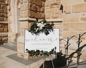 Landscape Wedding Welcome Sign | Printable | Calligraphy | Black & White