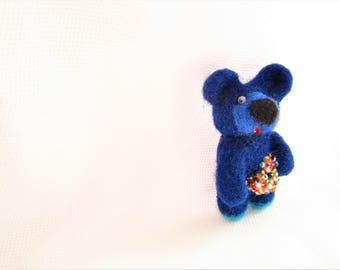 Needle felted animal Wool bear brooch Needle felted brooch Wool brooch animal Brooch for girl Brooch animal Brooch bear Bear jewelry