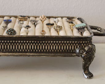 Ring Display Stand | Standing Ring Organizer | Large Standing Ring Holder | Jewelry Organizer Stand | Metal Ring Display | Ring Holder Stand