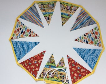 bunting sea sand-pennants ocean shells-bunting garland-poolside decor-nursery bunting-Childs room bunting-party bunting-summer pennant flags