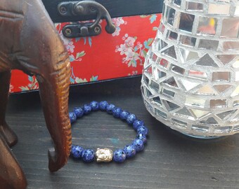 bracelet pour homme en pierres fines - bleu foncé
