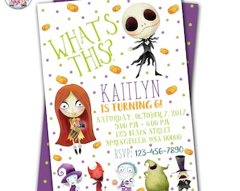 Nightmare Before Christmas Invitations, Nightmare Before Christmas Birthday, Nightmare Before Christmas Party, Halloween