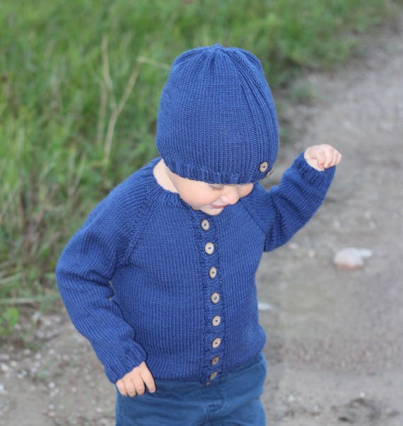 Hand knitted baby sweater. Merino wool sweater. Knitted baby