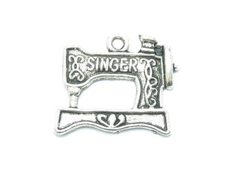 CHARM PENDANT MACHINE to sew 18x21mm matte silver