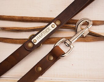 Dog Leash, Leather Dog Leash, Dog Leash Leather, Leather Dog Leash, Strong Leather Dog Leash, Personalized dog leash, Dog name plate.