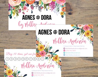 PRINTABLE Agnes and Dora Business Card, Agnes and Dora Punch Card, Business Cards, Digital File AG020