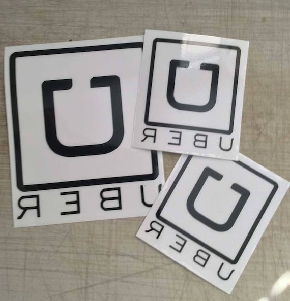 3 Uber Static Cling Decals for Uber Drivers Window Clear