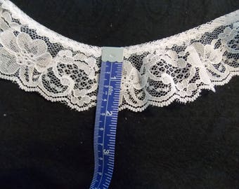 White Pre-Gathered Lace 1 7/8" wide BTY Wedding Bridal