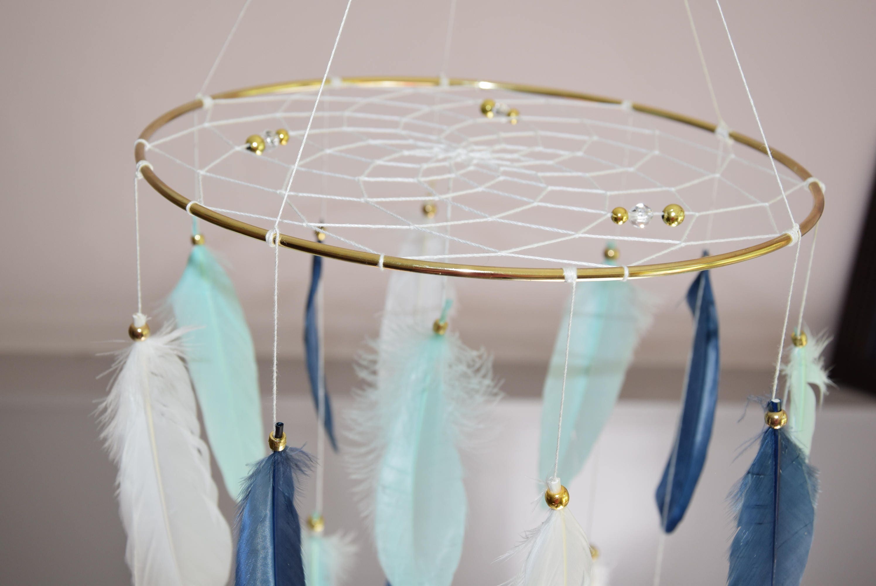 Baby Boy Mobile Dreamcatcher Mobile Baby Nursery Decor Navy