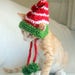 Elf Hat for Cats Cat Elf Hat Holiday Cat Hat Christmas Hat
