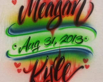 Personalized fire Couples shirt, airbrush shirt, gift for her, parchen pullover, wedding gift, his and her shirts, custom couples shirt,