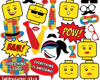 Lego, Lego Photo Booth Props, Lego PhotoBooth props, lego photobooth, Lego party props, kids party, printable, lego party, instant download