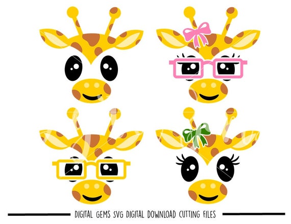 Download Giraffe faces svg / dxf / eps / png files. Digital download.