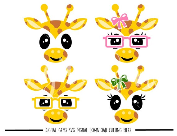 Download Giraffe faces svg / dxf / eps / png files. Digital download.