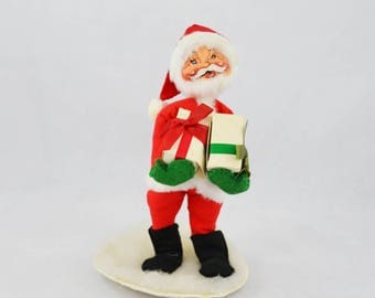 Vintage Annalee Mobilitee Santa, Stuffed Toy Santa Holding Presents From 1990