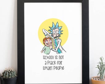 Rick and Morty Poster, Vector Illustration, Typography, Wall Hanging Wall Art Decor, Home/Office Decor Poster, Gift Idea