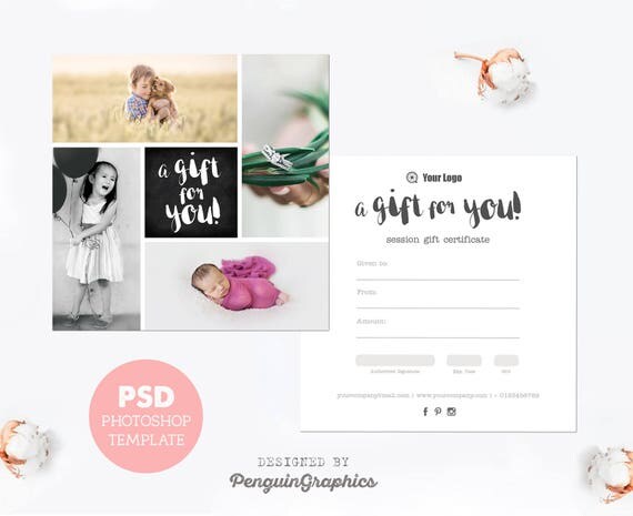 Gift Certificate Template Photography Mini Session Gift Card Gift Certificate For Photography Session Templates