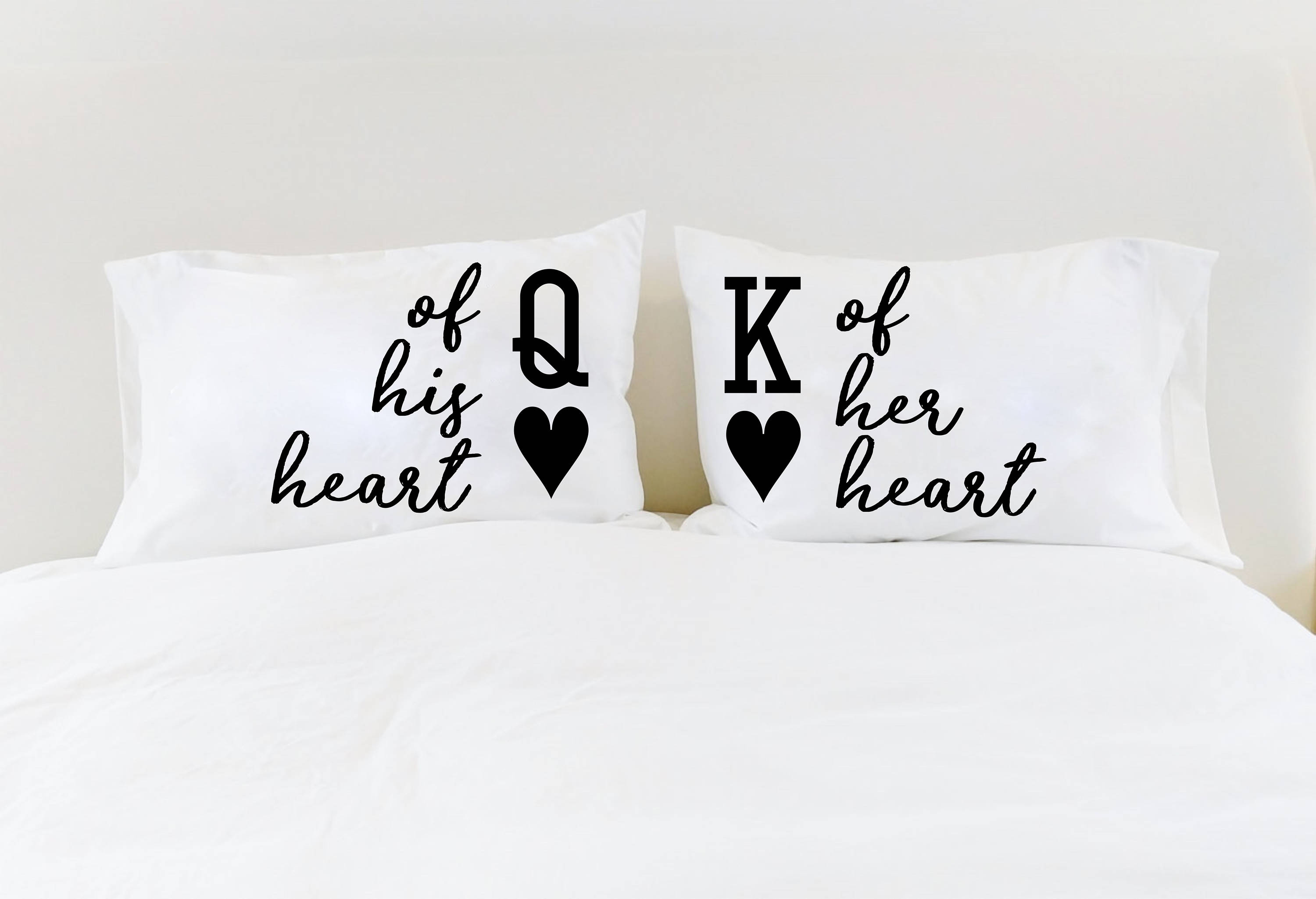 Uncategorized Unique Pillowcases king of her heart queen his couples pillow cases his