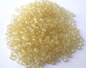 10 g yellow beads frosted glass 3mm (approximately 500 beads)