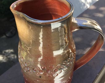 Handmade Orange Shino Pitcher