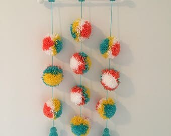 Pom Pom Wall Hanging pom pom wall hanging | etsy Pom Pom Wall Hanging pom pom wall hanging | etsy
