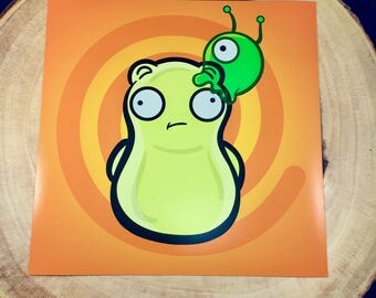 Kuchi Kopi Brain Slug Illustration | Mini Poster (8 x 8in)