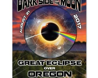 EC025 - Oregon - Dark Side of the Moon Total Solar Eclipse 2017 Sticker (or MAGNET)