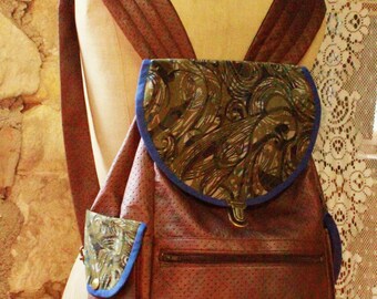 Ebony colored leather backpack