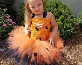 Bam Bam tutu dress, Pebbles tutu, Flintstones inspired pebbles bam bam tutu costume dress bone hair, Halloween tutu, Flintstones inspired