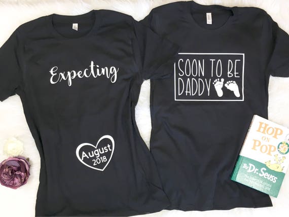 his and hers pregnancy announcement shirts