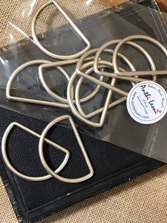 D-RINGS for Bag Making / Brushed Steel D RINGS / Large D-Rings / Bag Making Supplies / Bag Strap Loops / Bag Hooks