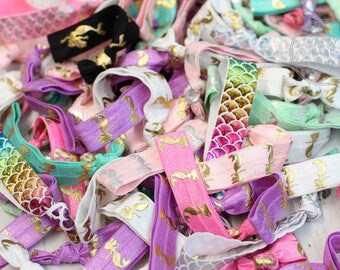 Mermaid Hair Ties, Mermaid Party, Bulk Hair Ties, Mermaid Favor, Mermaid Birthday, Mermaid Decor, Mermaids, Mermaid Scales, Mermaid Gift