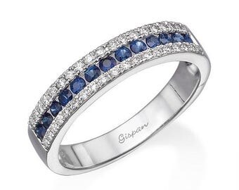 Two Tone Engagement Ring Row Ring 14k Ring Diamond Ring