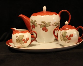 Strawberry Tea Set--Hand Painted