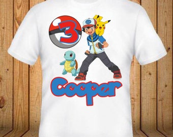 Personalized Pokemon Birthday Shirt - Add Any Name and Age - kids Birthday Shirts