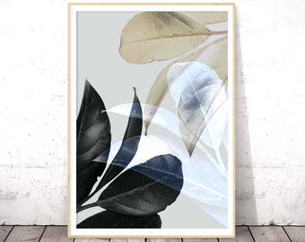 Botanical Leaf Print, Tropical Plant Print, Large Wall Art, Tropical Leaf, Plant Leaf Wall Art, Botanical Leaf Art, Modern Wall Decor