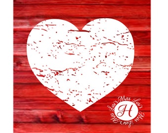 Distressed heart svg | Etsy