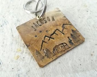 Forrest theme pet id - pet supplies - dog tag for dogs - puppy tags - pet identification - name tag for pet - rustic pet tag