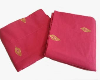 Vintage Bed Pillow Shams, Pillow Cases, Bed Linen, Hot Pink