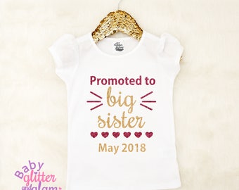 Promoted to Big Sister Shirt, Big Sister to Be, Pregnancy Announcement, Big Sister Little Sister, Big Sis Little Sis, Siblings Shirt