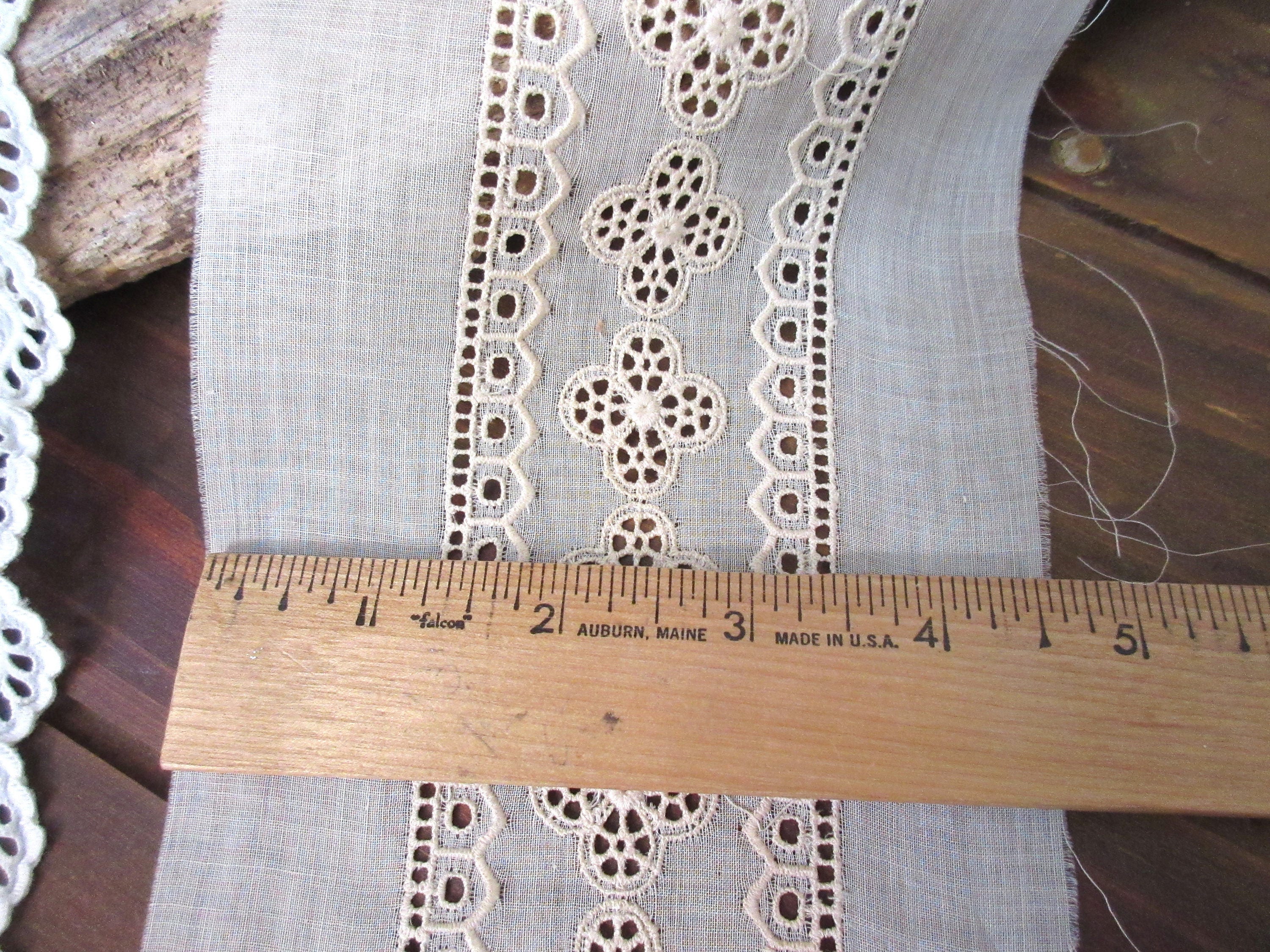 Antique lace lot vintage trim sewing supply trim ivory cotton broderie