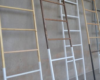 Color Block Blanket or Towel Ladder, Blanket Ladder, Towel Rack, Painted Wood Organizer, Home Decor