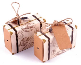 100 Traveling Wedding Graduation Party Celebration Gift Box // Party Favors // Kawaii Travel Suitcase