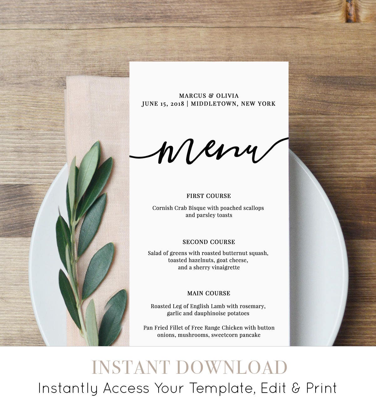 wedding menu card templates free download burgundy floral