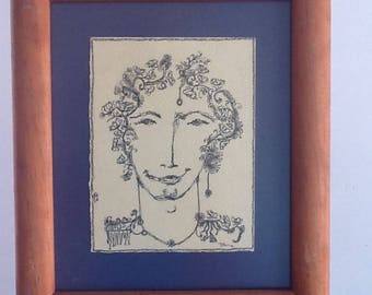 Hombre joven 3,dibujo en tinta negra sobre papel sin ácido