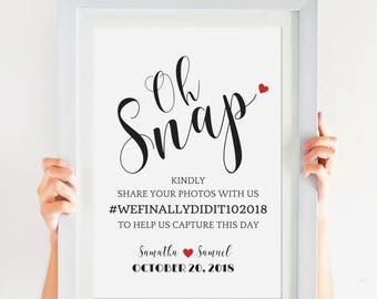 Wedding Hashtag Sign Downloadable Wedding Printable With A Wedding Calligraphy Font To Style Your DIY Wedding! All Sizes! SKU# CWS305_2422