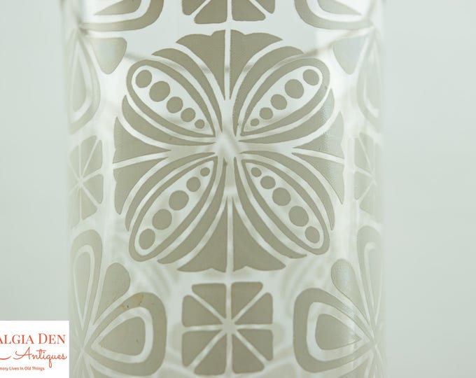 Federal Glass Tumblers | White and Gold 10 Oz MCM Drinking Glasses - Set Of 8